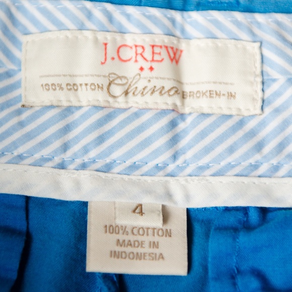 J Crew Chino Broken-In Blue Shorts Size 4 - Picture 4 of 11